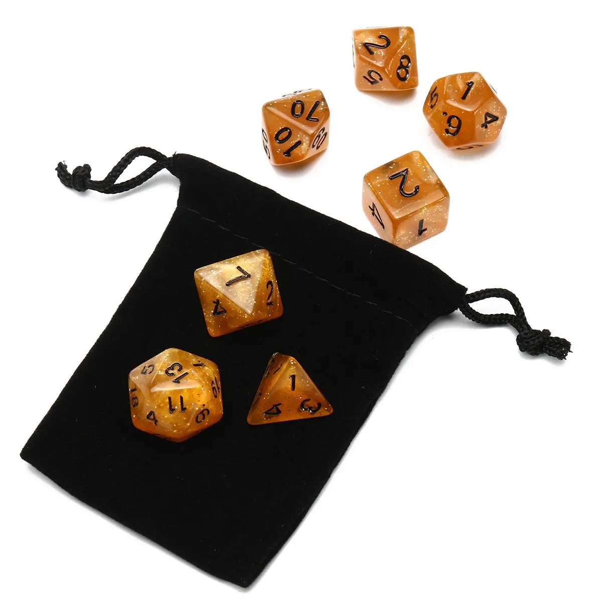 7 Piece Polyhedral Dice Set for RPG | Multisided Dice with Bag | EDC Gadget - Image 4