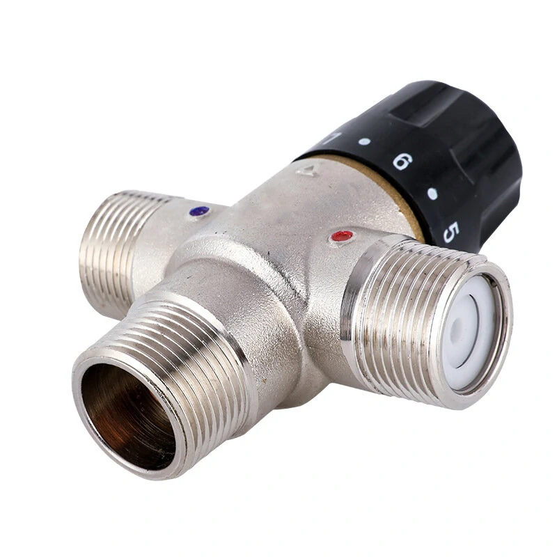 3/4 Inch 6' Thermostatic Mixing Valve - Hot & Cold Water - Brass Body - Image 3