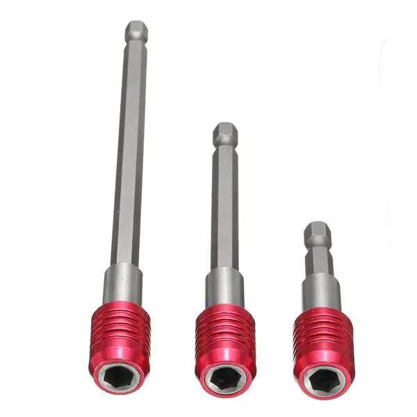 3pcs Stainless Steel 1/4 Hex Screwdriver | Self-Locking Extension Holder - Image 2