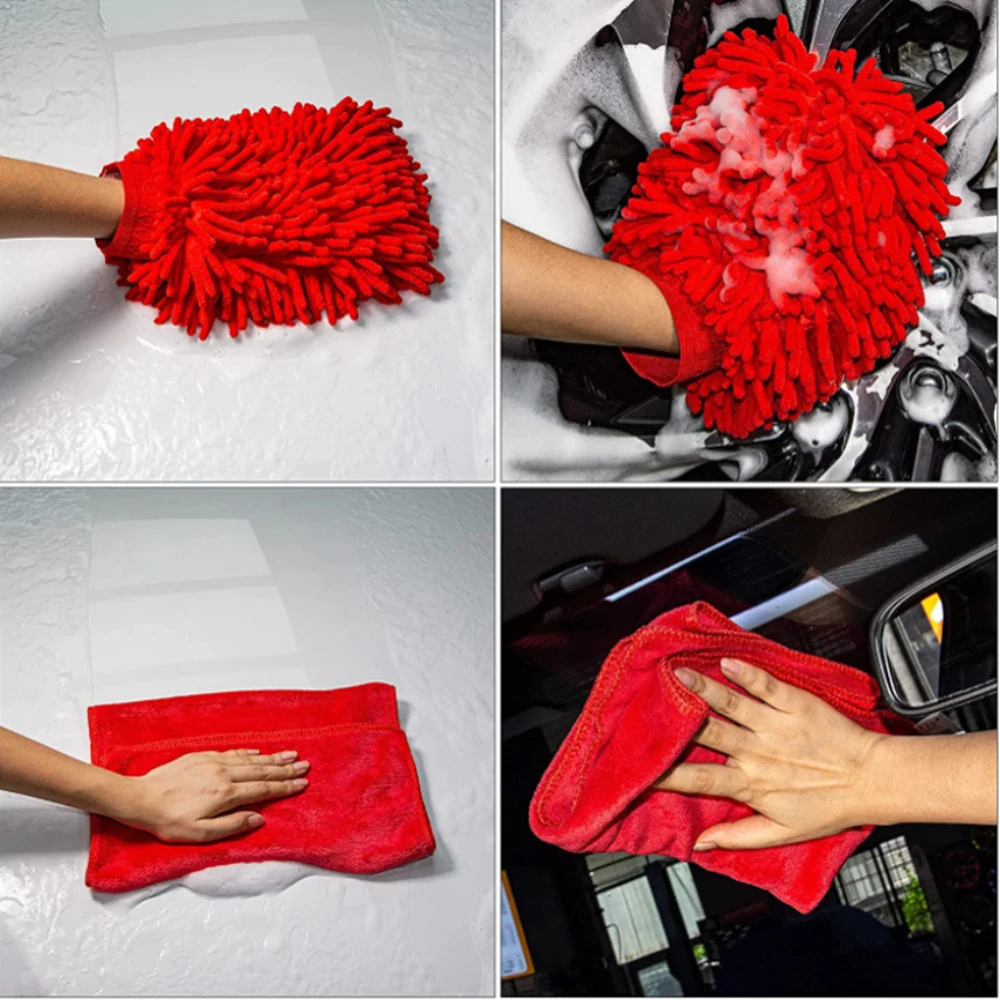Car Wash Tools Set 27pcs - with Drill Brush & Tire Cleaner | Auto Detailing Kit - Image 3
