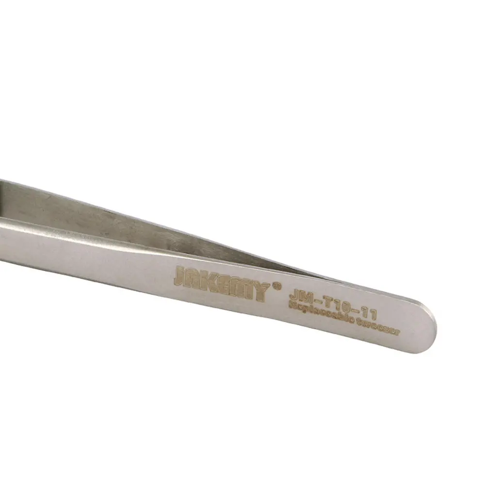 JAKEMY JM-T10-11 Anti-static Tweezers Kit | Stainless Steel, Pointed & Curved Tips - Image 5