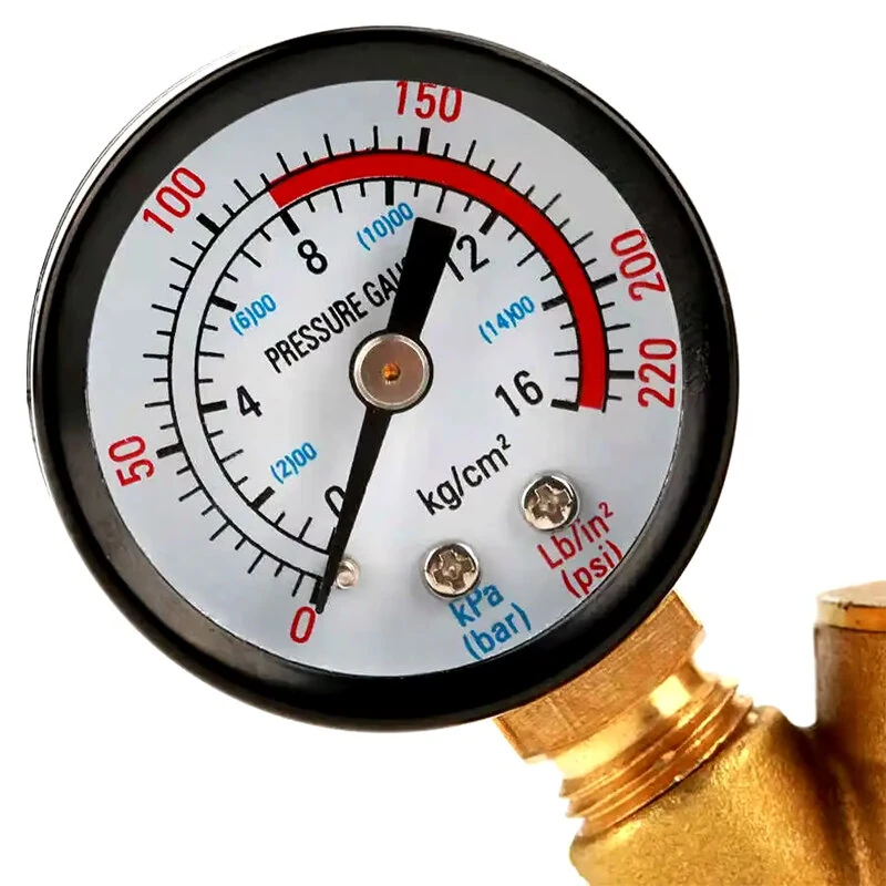 DN20 Brass Water Pressure Regulator Valve | Adjustable 25mm Threaded with Gauge - Image 3