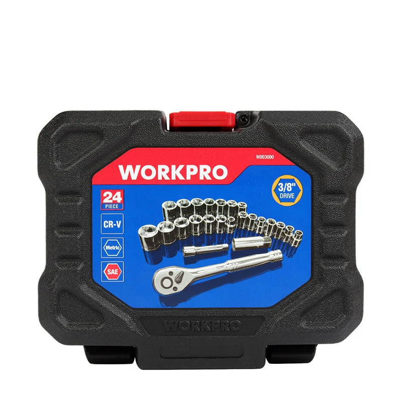 WORKPRO 24-Piece 3/8 Torque Wrench & Socket Kit | Ratchet Set - Image 4
