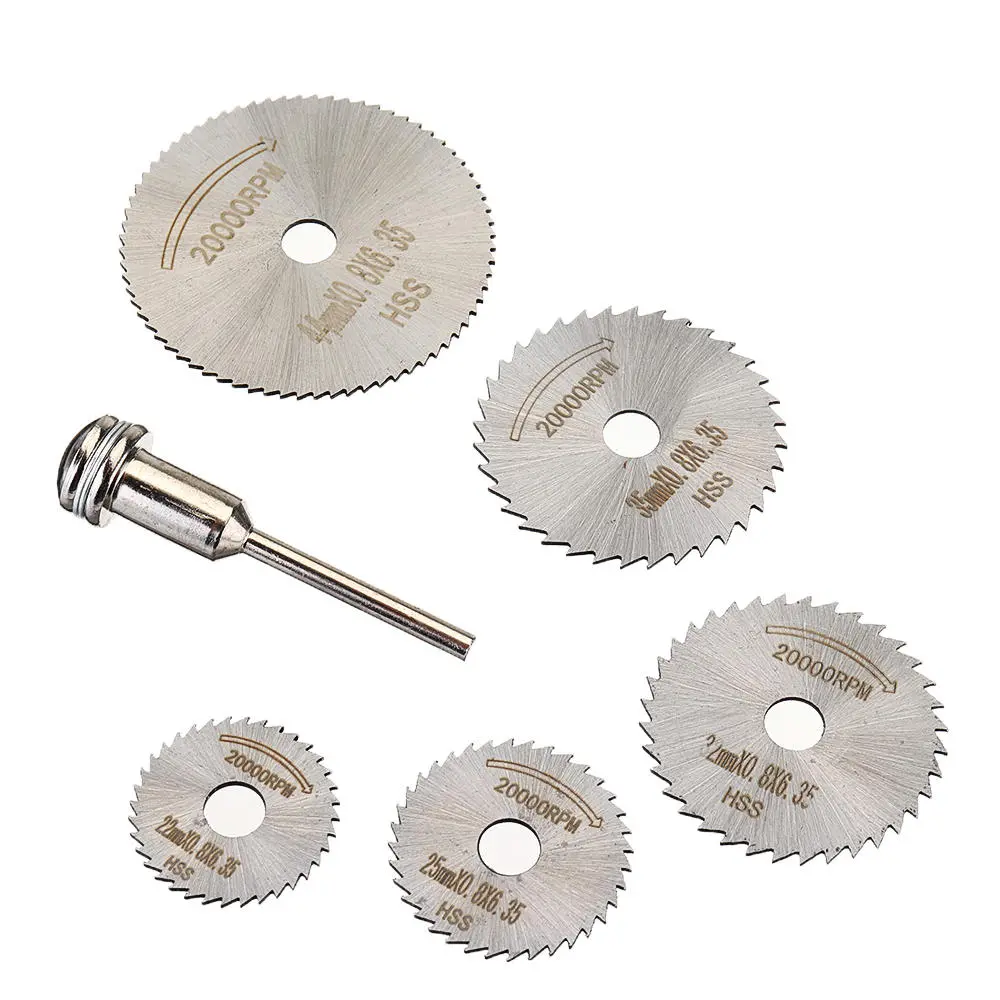 Drillpro 6pcs HSS Circular Saw Blade Set | 3.2mm & 6mm Shank for Rotary Tools - Image 3