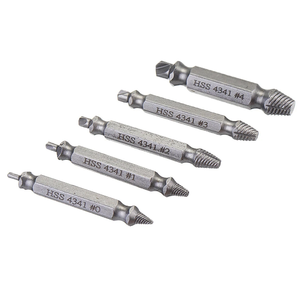 Drillpro 5pcs HSS Screw Extractor Set | Damaged Bolt Remover Tool Guide - Image 5