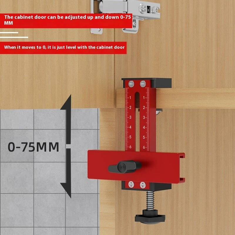 Adjustable Cabinet Door Jig - Aluminum Alloy 2-in-1 Tool for 0-75mm Thickness - Image 5