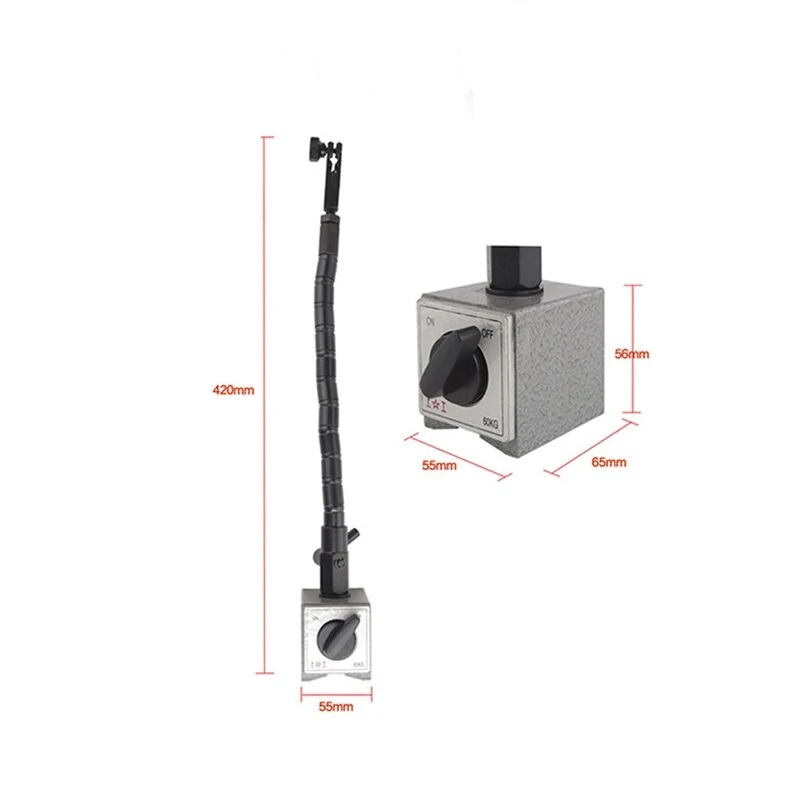 60kg Magnetic Base with Flexible Arm | Dial Indicator Holder for Micrometers - Image 5