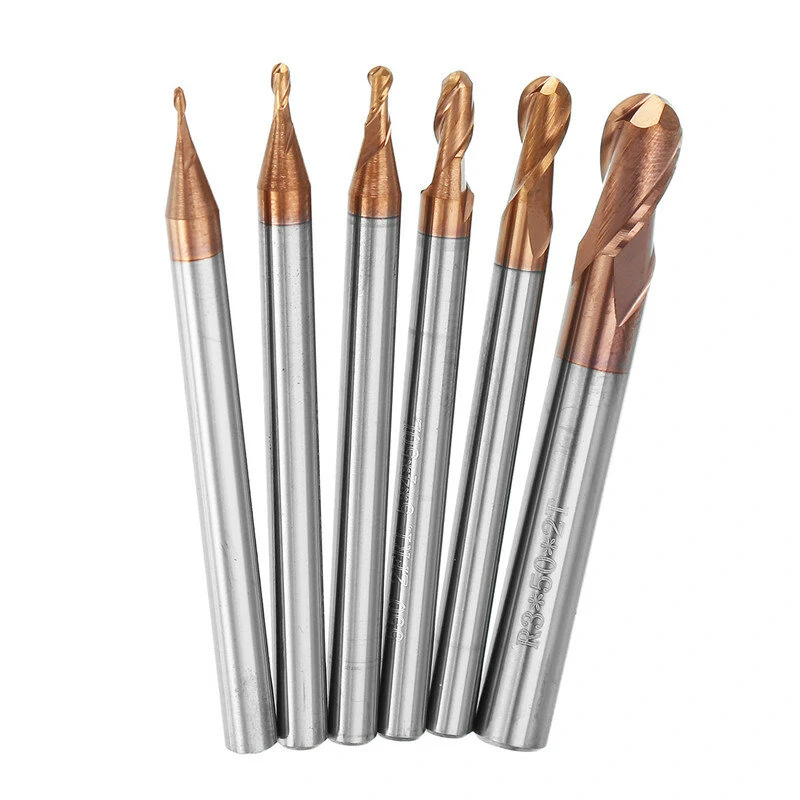 Drillpro 2 Flutes Ball Nose End Mill Cutter | R0.5-3mm HRC58 AlTiN Coating - Image 3