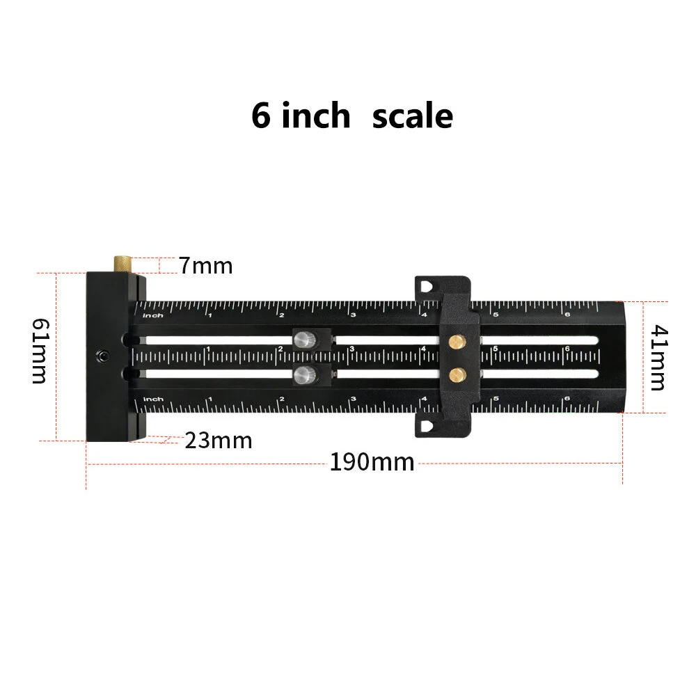 Metric T-Shape Marking Gauge - 6 & 14 Inch Aluminum Ruler | High Precision Scribing Tool - Image 5