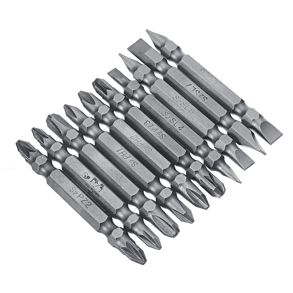 Drillpro 10pcs 65mm Magnetic Screwdriver Bit Set | 1/4 Inch Hex Shank PH/PZ/FL - Image 4