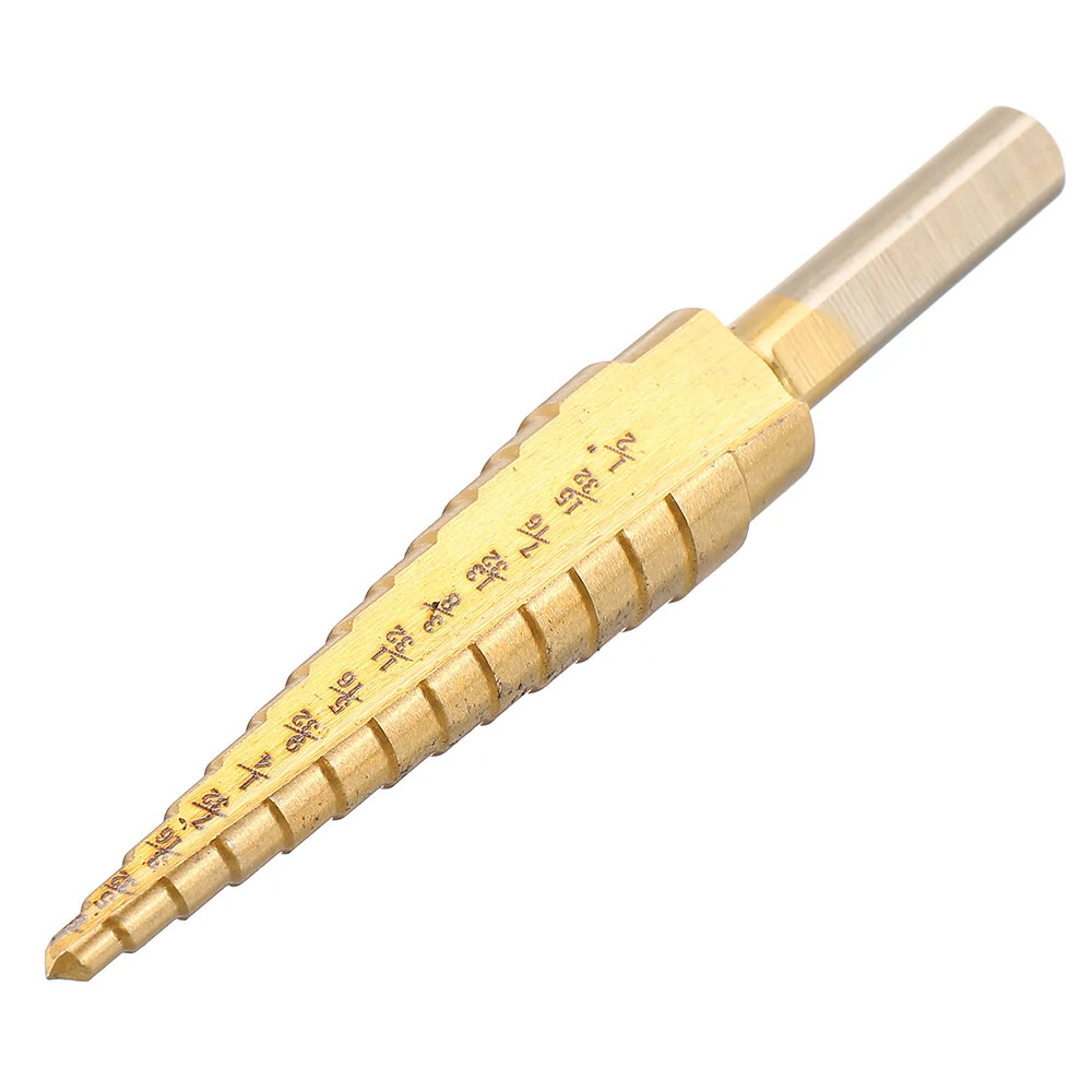 Drillpro 6PCS Titanium Step Drill Bit Set | 1/8 to 1-3/8 HSS | For Woodworking & Home Improvement - Image 5