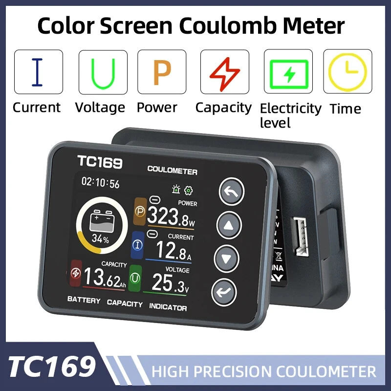 TC169 Battery Tester - 60V 75A Color Screen | Coulomb Counter & Voltmeter - Image 2