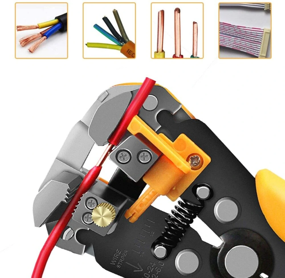 HSC8 6-6A Crimping Pliers | Ye-1 Wire Stripper | 1200pc Terminal Set - Image 3