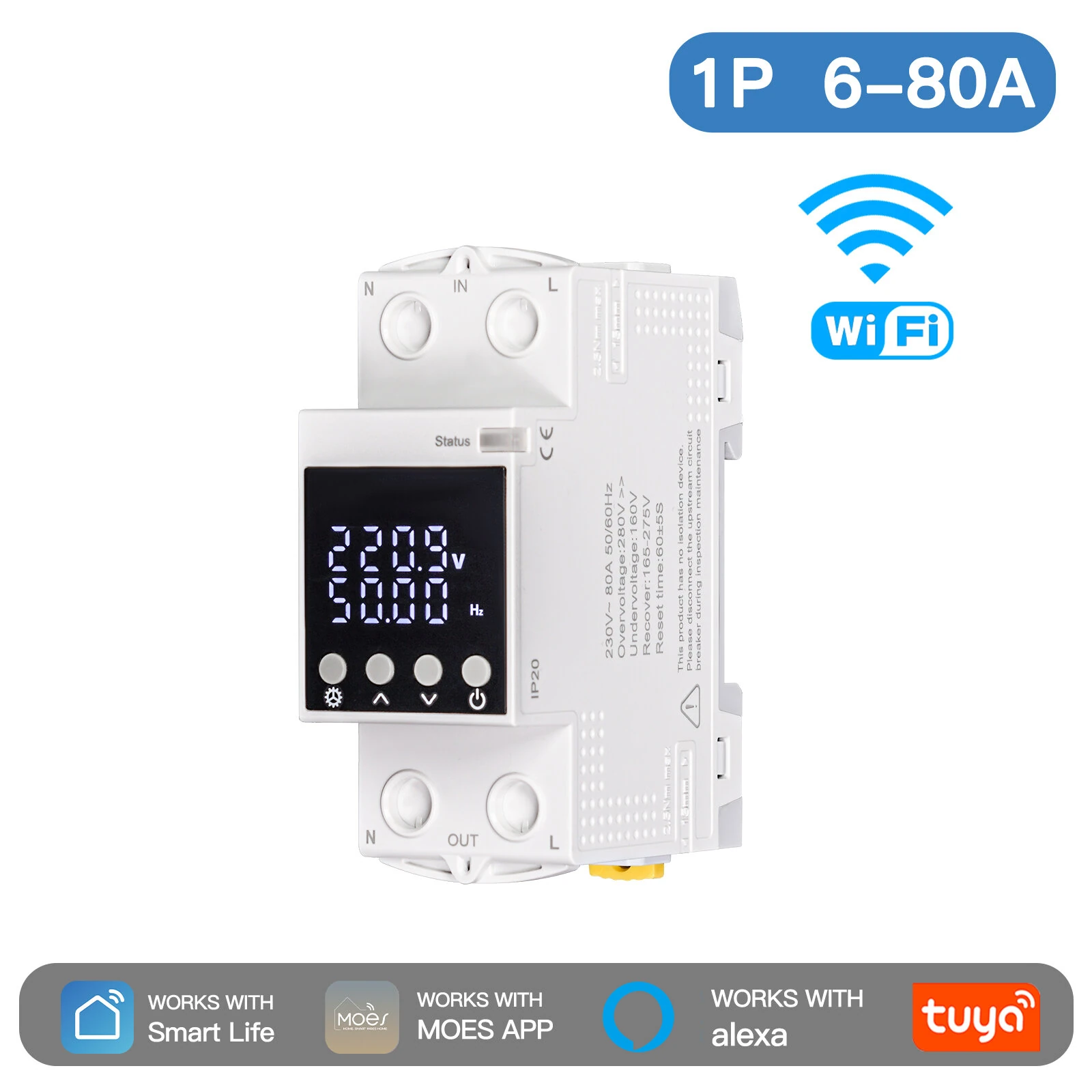 TUYA WiFi Smart Switch 80A - Remote Control & Energy Monitoring | LED Display - Image 2
