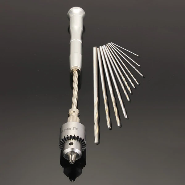 Mini Hand Drill Semi-Automatic | 0.3-4.0mm Chuck with 10 Twist Drills & Reamer - Image 5