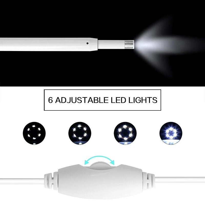 F170B White WiFi Otoscope | Wireless Ear Cleaner & USB Borescope Inspection Camera - Image 5