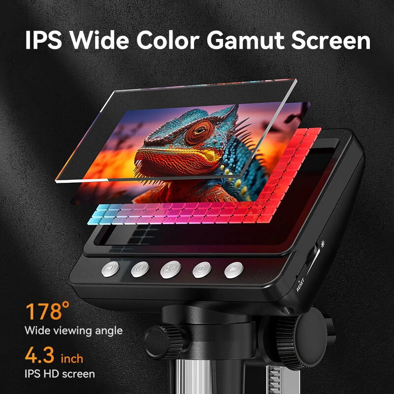 Digital Microscope with 4.3 Screen | 50-1000X Magnification & 2MP | 2000mAh Battery - Image 3