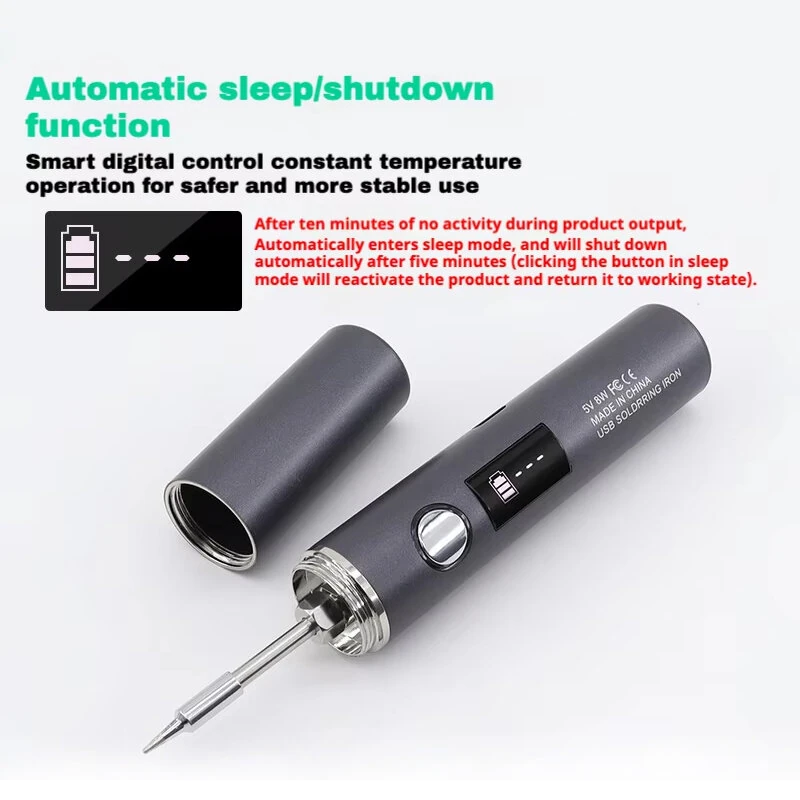 USB Soldering Iron - Wireless Rechargeable Type-C - 5 Adjustable Temperatures - Fast Heating Portable Welding Tool - Image 4