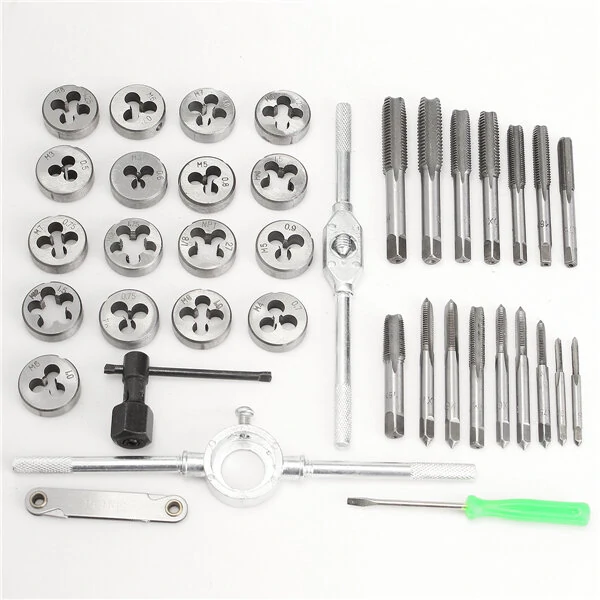 Metric Screw Thread Plug & Tap Wrench Set - 40pcs M3 to M12 Taps & Dies - Image 5