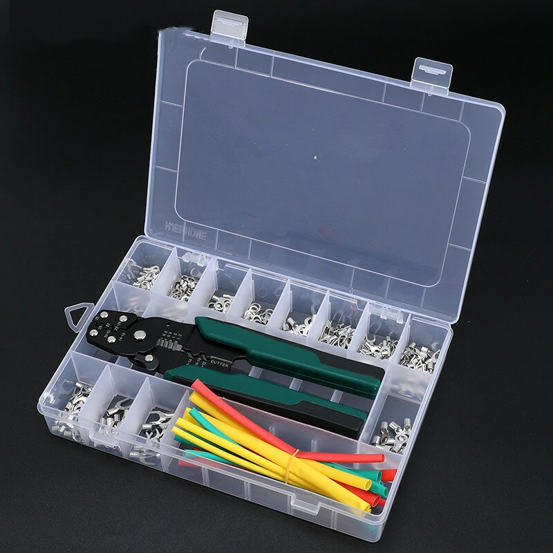 OT/UT Terminal Crimping Kit - 340pcs Open Barrel Connectors with Pliers | Copper Cable Nose - Image 2