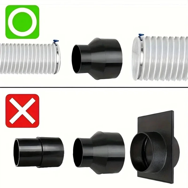 4 to 2-1/2 Hose Adapter - Dust Collection Reducer Fitting for Vacuum & Workshop - Image 4