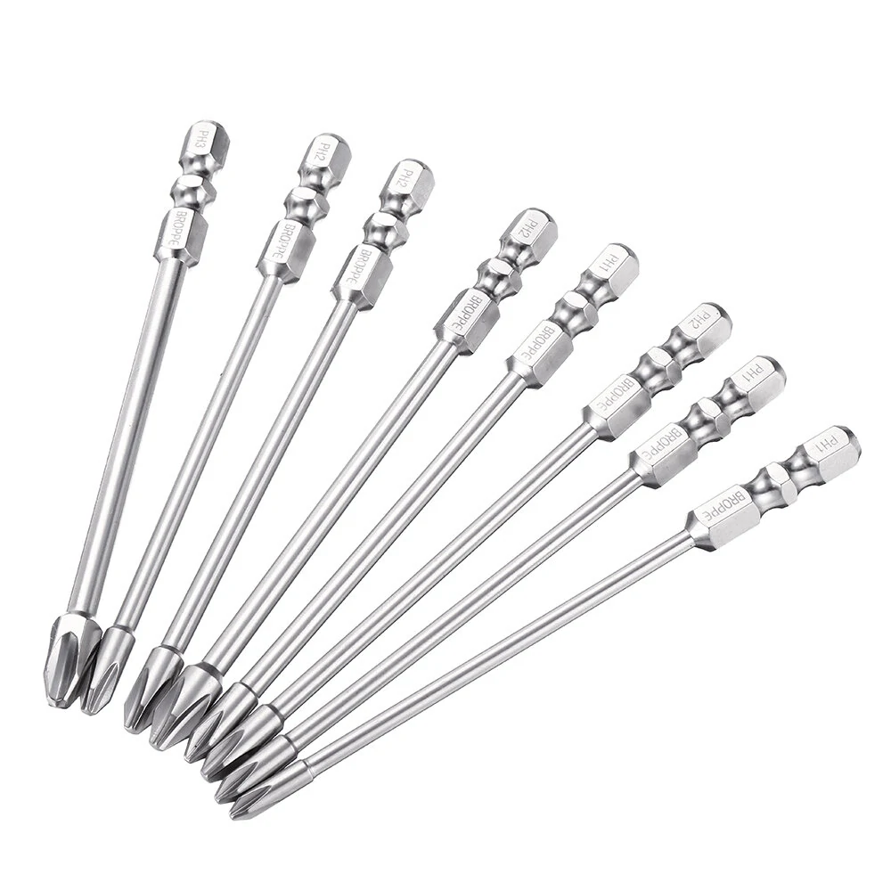 BROPPE 10Pcs Phillips Screwdriver Bits - 100mm Length | S2 High Torque & Magnetic - Image 2