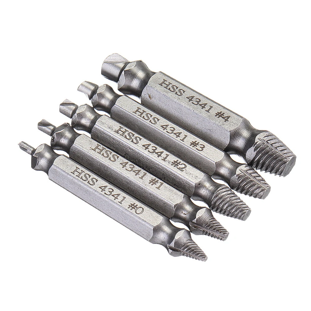 Drillpro 5pcs HSS Screw Extractor Set | Damaged Bolt Remover Tool Guide - Image 4