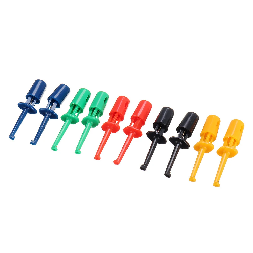 10pcs Multimeter Test Hook Clips | Mini Wire Lead Test Hooks for Electronics - Image 3