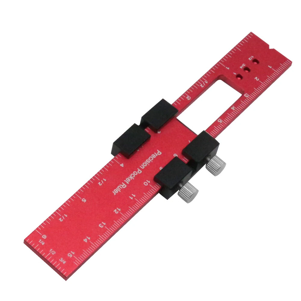 Woodworking Ruler Tool - Aluminum T-Track Slide Stops | Inch & Metric Scale - Image 5