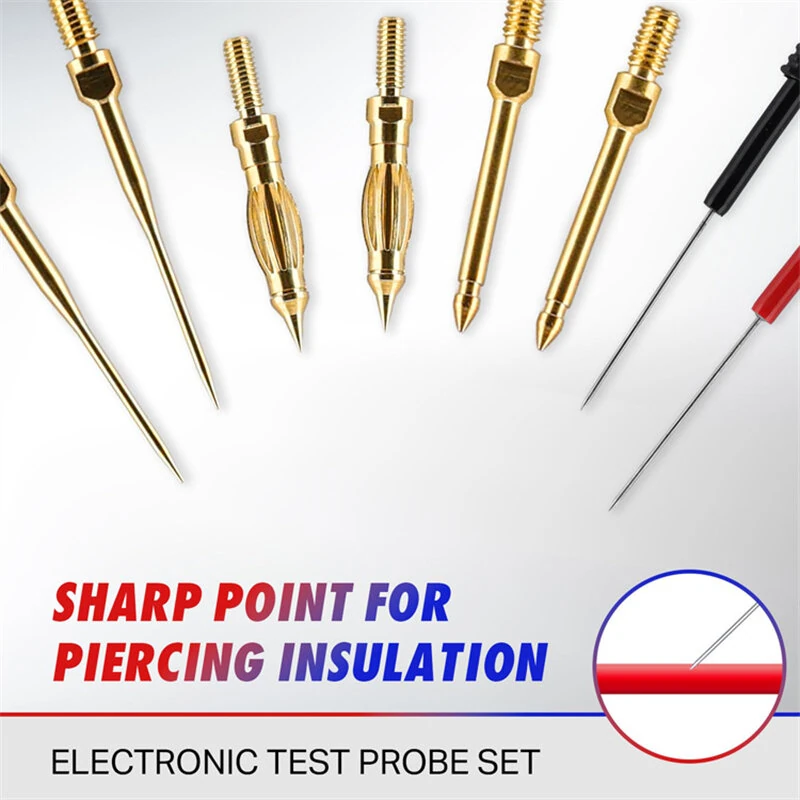 8018plus Multimeter Test Leads Kit - Gold Plated Probes & Alligator Clips - Image 2