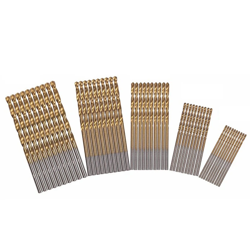 HSS Titanium Coated Drill Bit Set - 50PCS 1-3mm High Speed Steel Twist Bits - Image 4