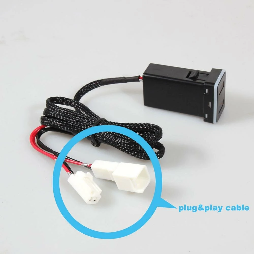 QC3.0 Quick Charge Car Charger | Dual USB Display Voltage & Amps | For Toyota - Image 3