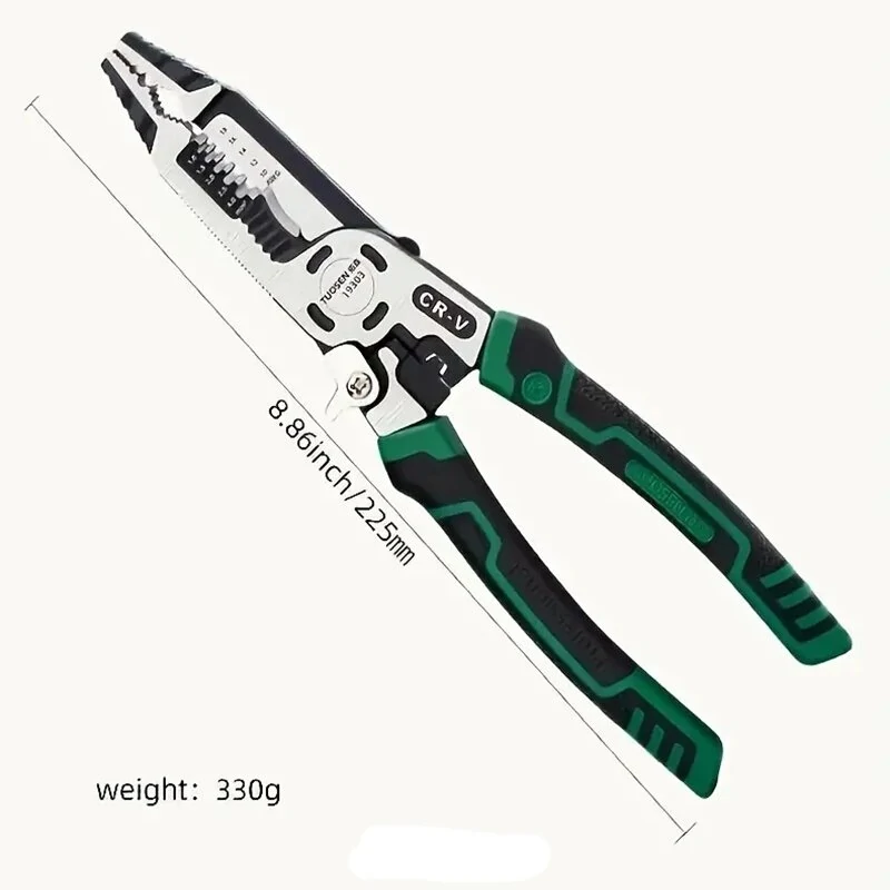 Vanadium Steel Electrician Pliers - Wire Stripping & Cutting Tool with Non-Slip Grip - Image 2