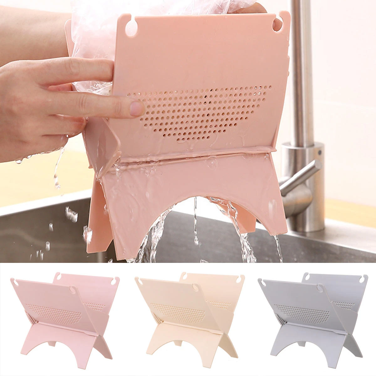 Kitchen Sink Organizer Shelf - Foldable Drain Rack & Garbage Storage Holder - Image 4