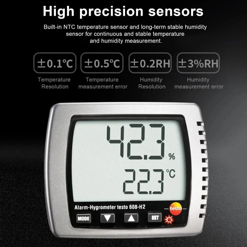 Testo 608-H1 Hygrometer | Precision Sensor for Temperature & Humidity Monitor - Image 3