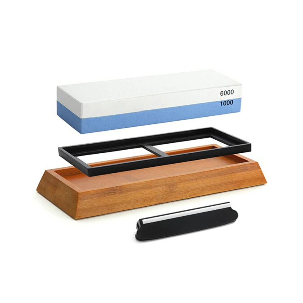 Sharpal 1000/6000 Grit Whetstone - Dual Sided Sharpening Stone with Angle Guide | Water Stone Honing Tool - Image 3
