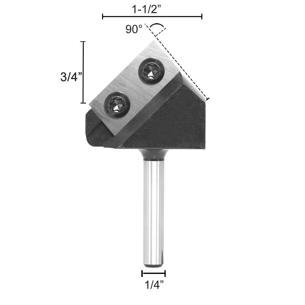 Carbide Insert V-Type Router Bit - 1/2 Inch 1/4 Inch Shank for Woodworking - Image 5