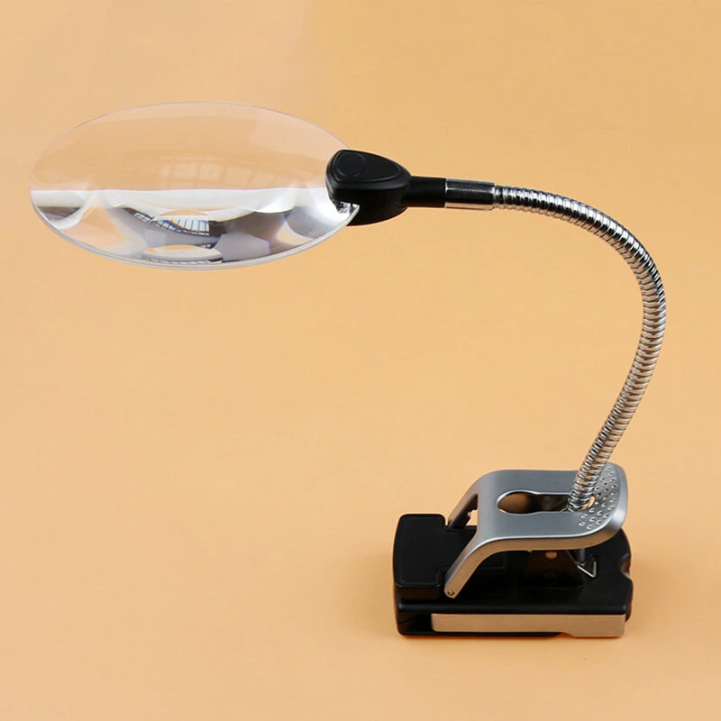 LED Desk Lamp with 2.5X-8X Magnifier | Clamp & Fold Design | Wireless Magnifying Glass Light - Image 3