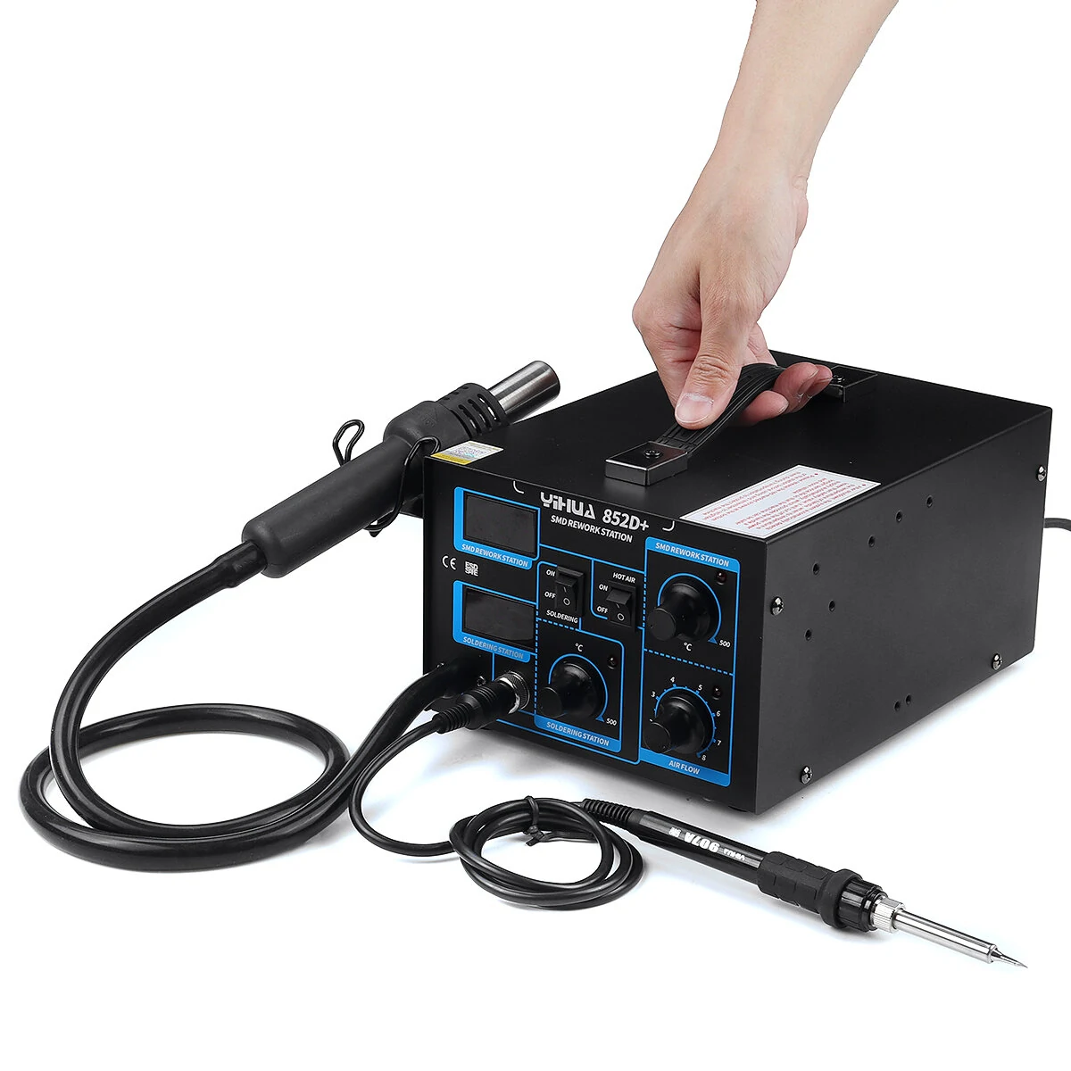 Weller 852D+ Digital Soldering Station - 660W with Hot Air Rework - Image 4