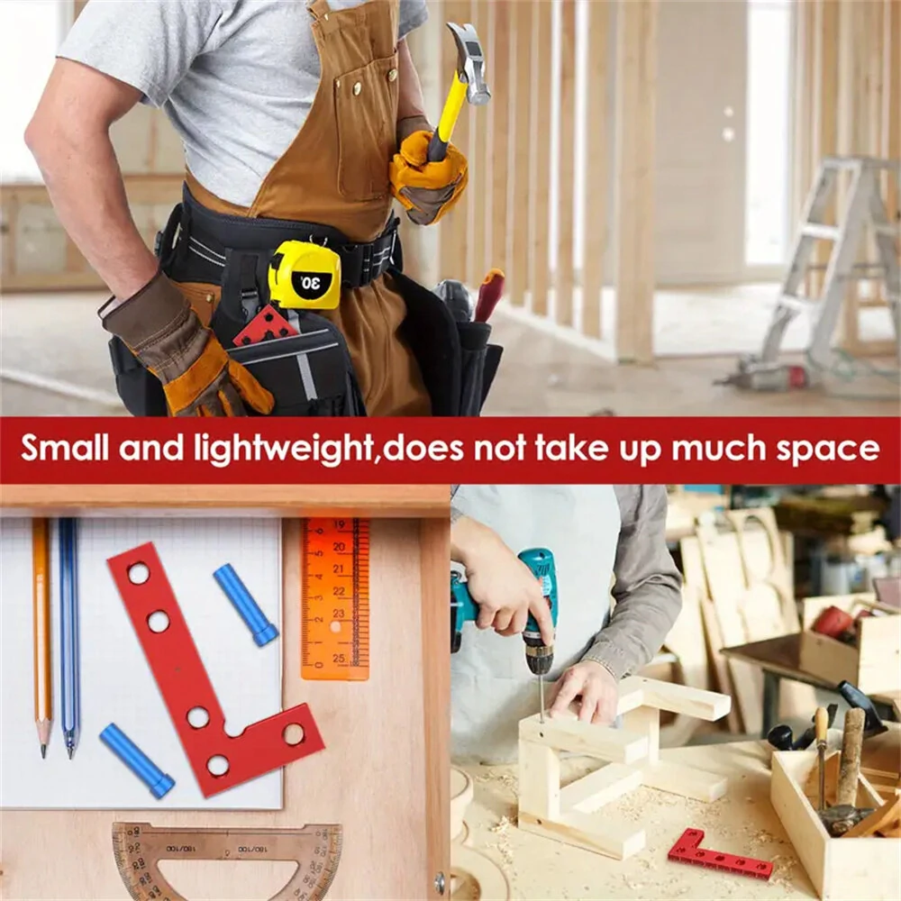 Small Square Center Finder Tool - 50x100mm Aluminum Alloy - Precise 90° Marking Ruler - Image 5