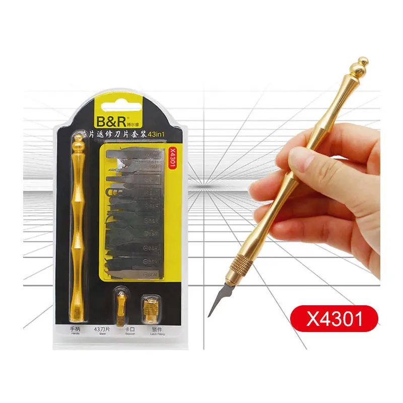 iPhone Motherboard Repair Tool - 43 in 1 CPU NAND Graver Blade & Glue Cleaning Kit for A9 A10 A11 - Image 2