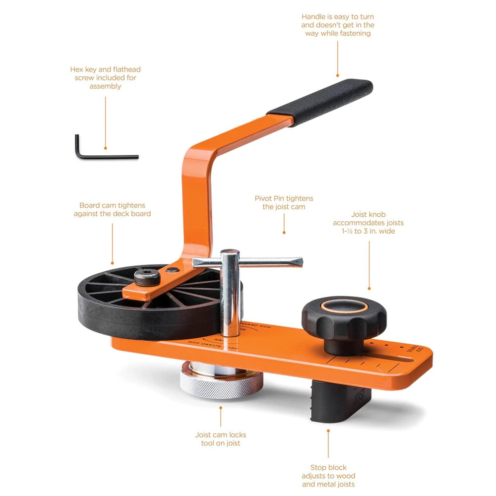 Deck Lever Tool for Composite & Hardwood | Multi-Joist Bending & Locking | Lightweight - Image 3