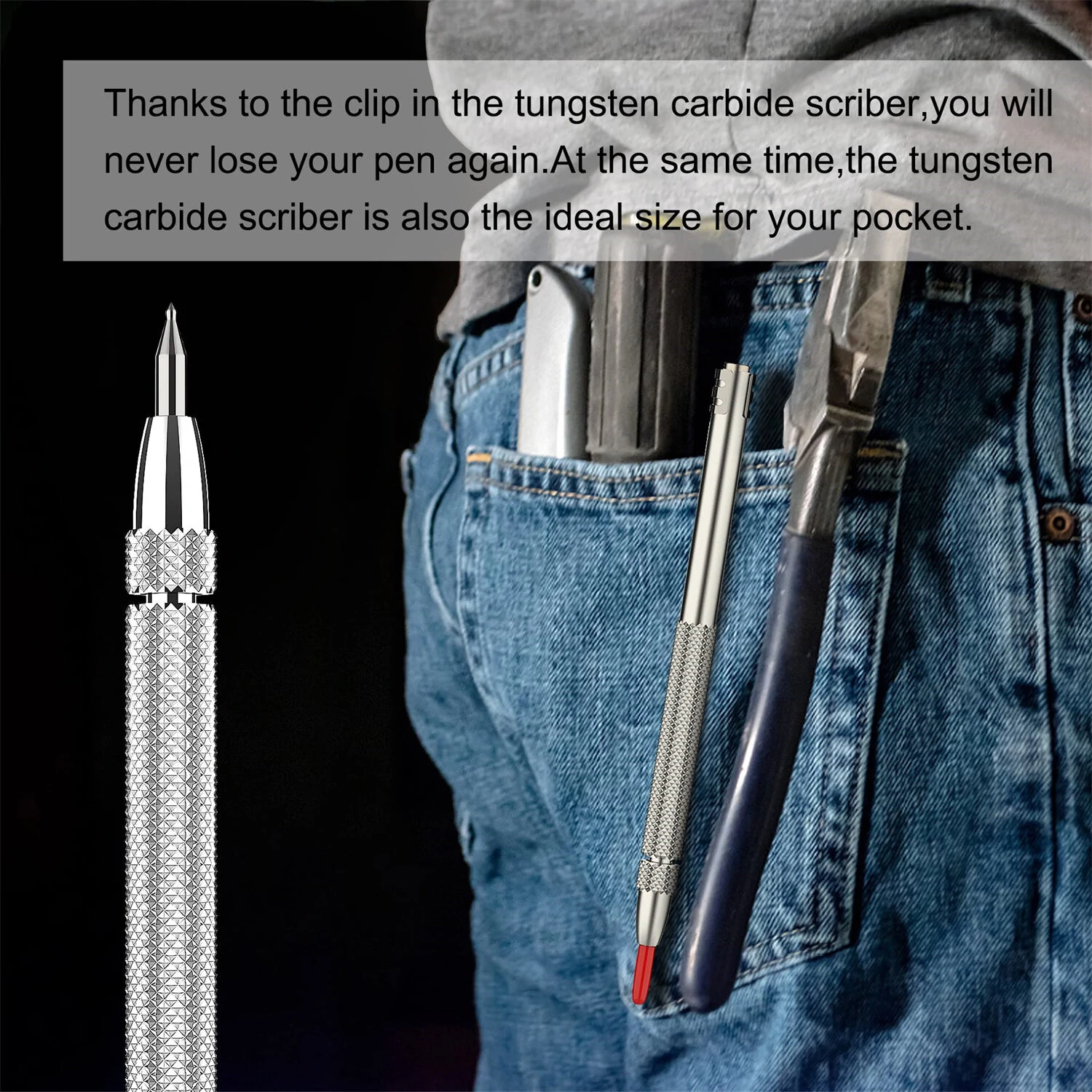 Tungsten Carbide Scriber - 2 Pack with Magnet & 10 Tips for Glass Metal Ceramics - Image 5