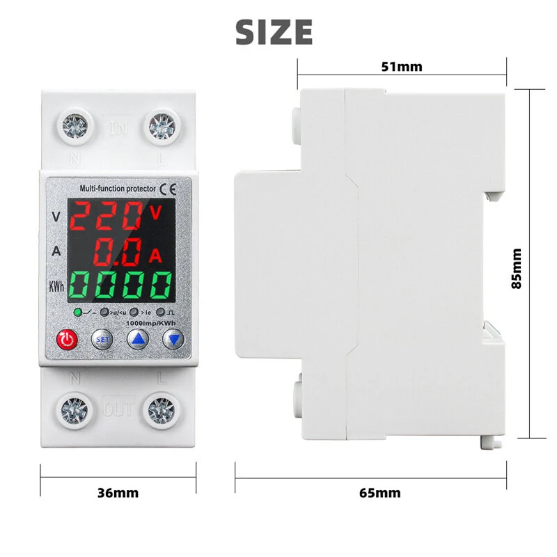 Digital 3-Phase Circuit Breaker 63A - Auto-Reclosing Switch & Adjustable Voltage - Image 5
