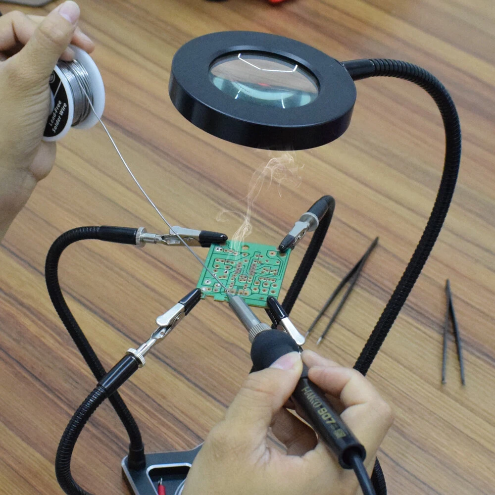 NEWACALOX Soldering Helping Hands - 3X Magnifying Lamp & Third Hand Tool for Welding Repair - Image 2