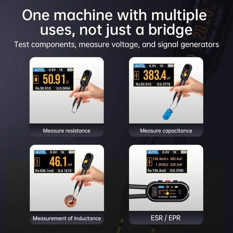 ALIENTEK LT1 Portable Smart LCR Meter Tweezers | IPS Display | Voltage & Continuity Testing - Image 4