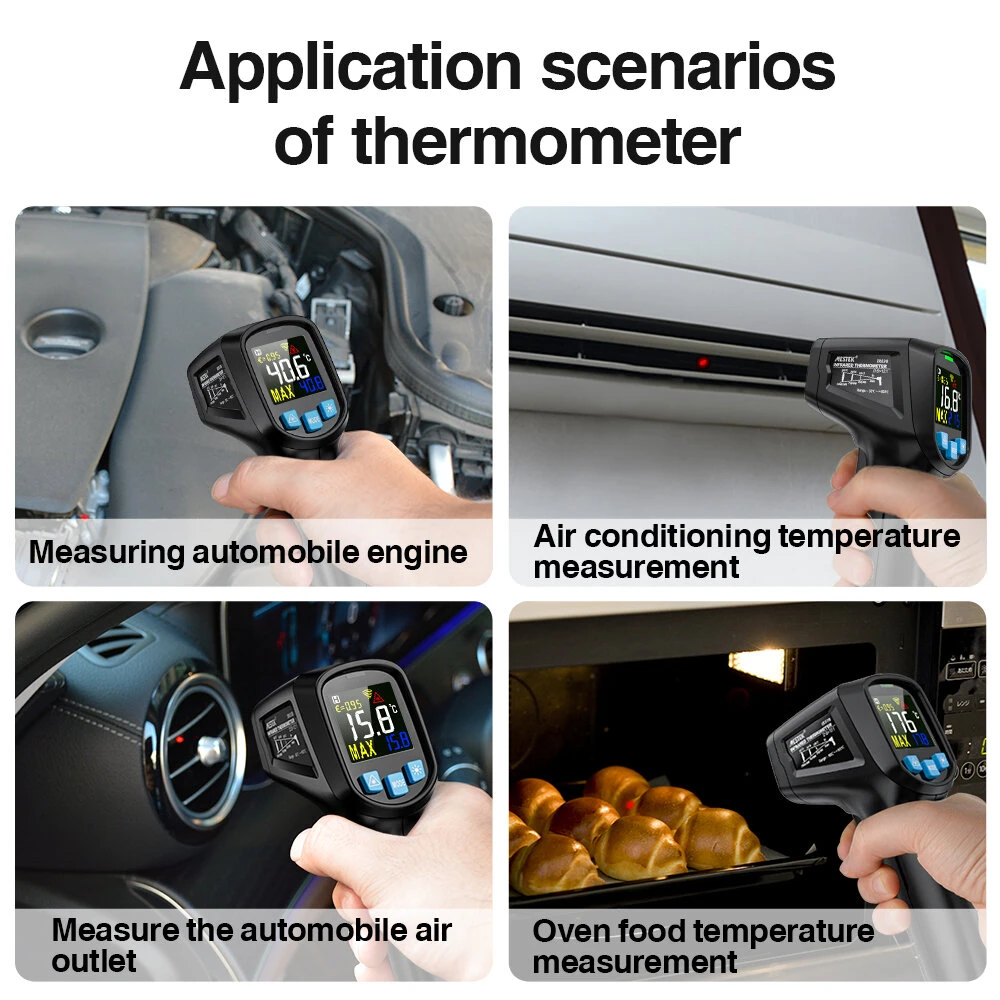 Mestek IR03A/B Digital Infrared Thermometer - Non-Contact Laser Pyrometer for HVAC - Image 3