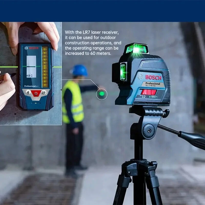 LR7 Professional 3D Laser Level - 12 Line 3-Plane Green Beam | Rangefinder & Gradienter - Image 4