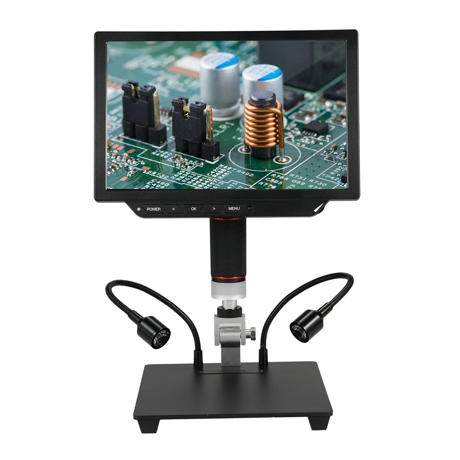 Jiusion 10.1 Inch Digital Microscope - 13MP 4K Camera, 1X-8X Zoom, Large IPS Screen for Soldering & Coin Collection - Image 3