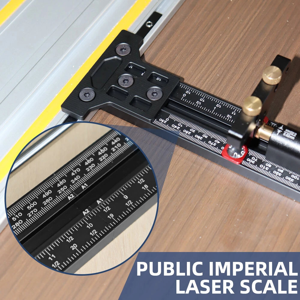 ENJOYWOOD Track Saw Parallel Guide System | 0-147.9cm Range with Micro Adjustable Flip Stop | Compatible with Makita Festool Milwaukee - Image 4